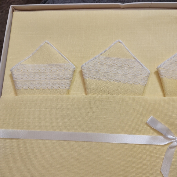 Vintage 5 pc Tea Set of Contempo Yellow Tablecloth +Napkins in Original Gift Box - Picture 3 of 5